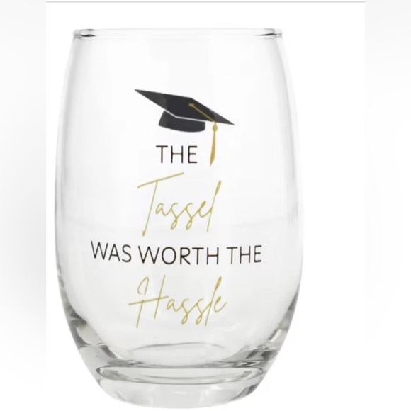 New Cristar Graduation Tassel Worth the Hassel Stemless Wine Glass, 15.5 oz. - Picture 3 of 4